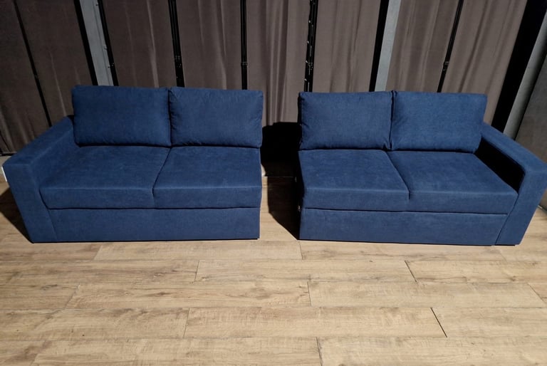 Unused Large Fabric 4 Seater Sofa- Blue.