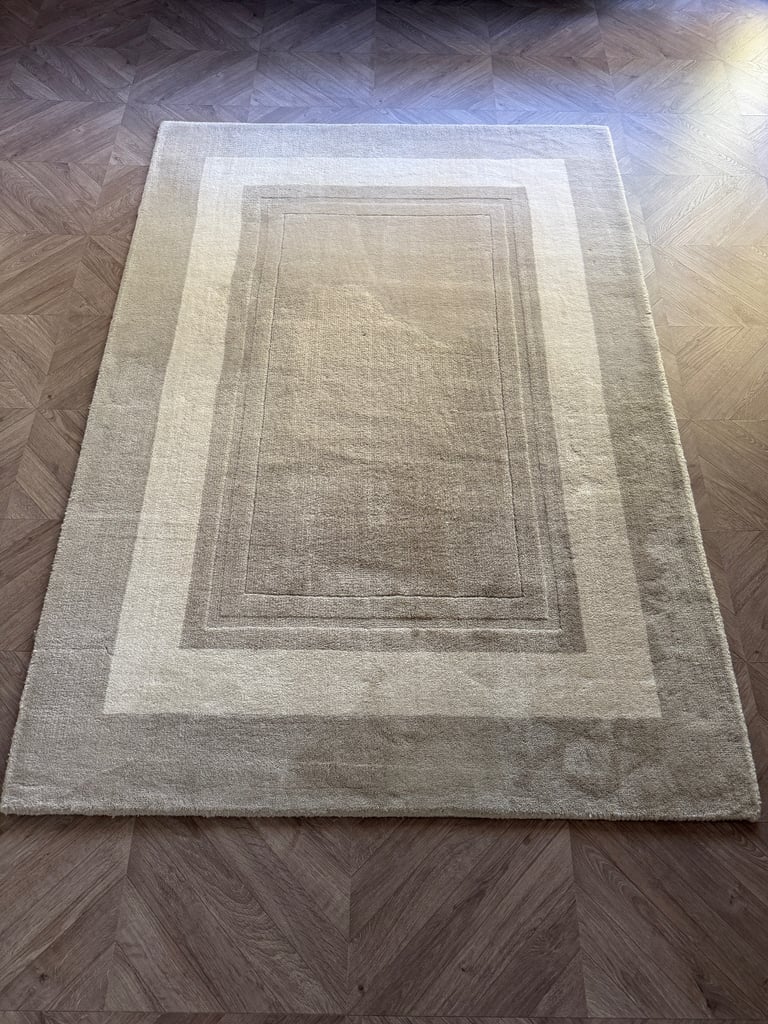 image for Laura Ashley Lewes Style Natural Shade Wool / Cotton Mix Rug 140x200cm