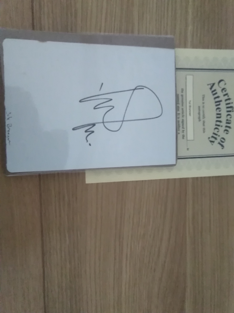 Yul brynner signed 