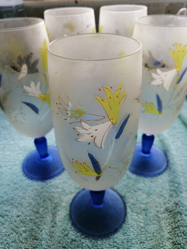 Tall frosted glasses