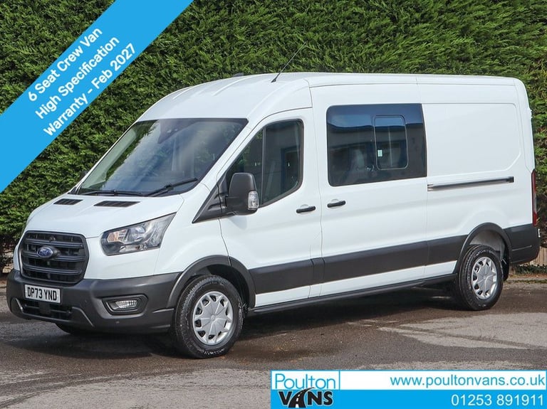 image for 2024 Ford Transit 350 FWD TREND 2.0TDCI 130PS L3 H2 LWB 6 SEAT CREW VAN / DOUBLE CAB, Warrant Cre...