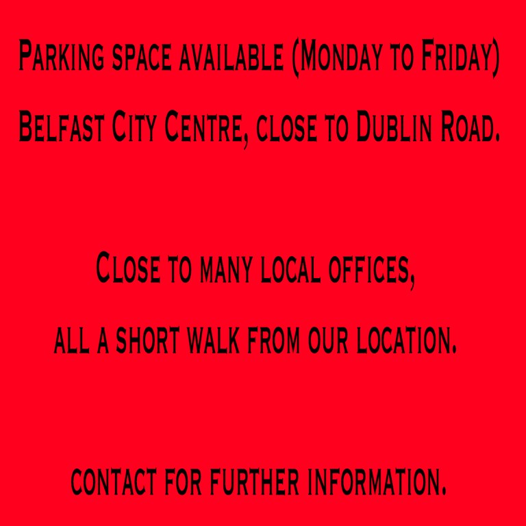 Parking space available - off Dublin Road.