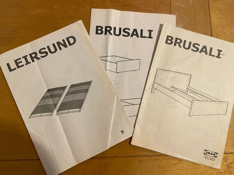 For Sale: Double Bed Frame and Mattress (BRUSALI, IKEA) with Drawers