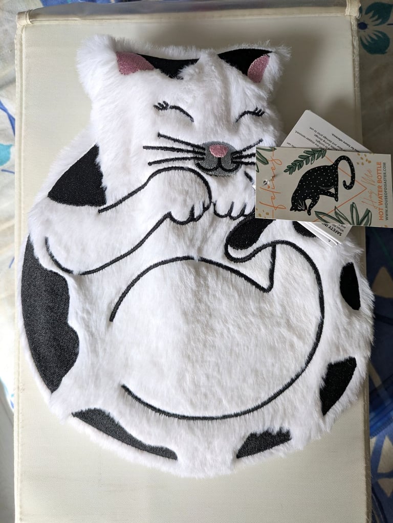Cat style hot water bottle- brand new, unused £8
