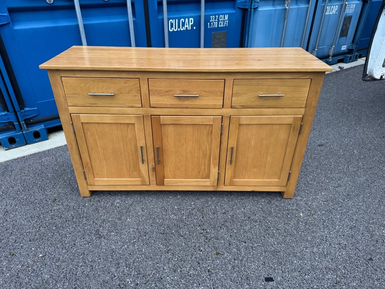 image for Solid oak sideboard possible delivery 141 cm x 45 and 85 high