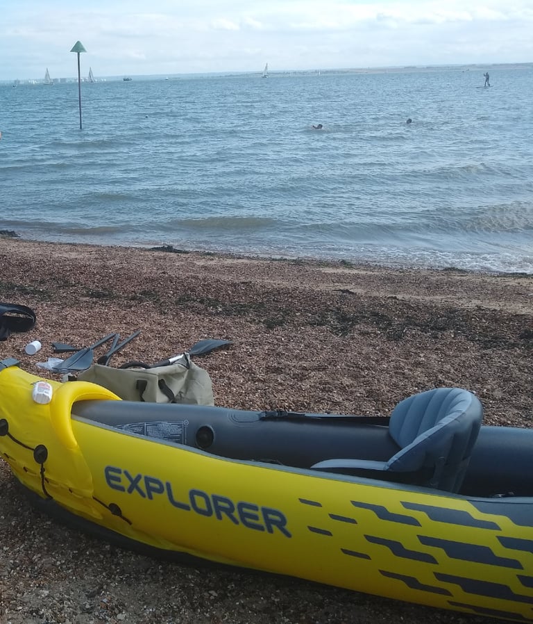 Inflatable kayak, seats, paddles, pump and accessories