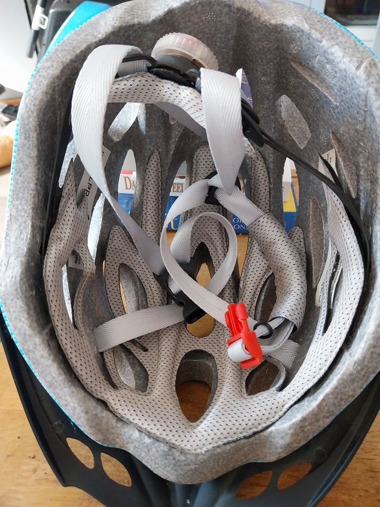 New blue adult size cycle helmet