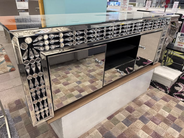 Crushed glass tv unit reduced ex display 
