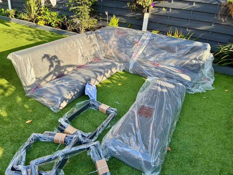 New - Nevada Corner Seat and Bench Dining Set - Grey  (no table £750)