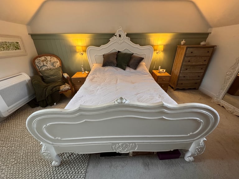 King Size Solid Hardwood French Style Rococo Bed Frame 