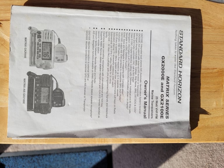 VHF Marine Radio. Standard Horizon Matrix. GX2100E