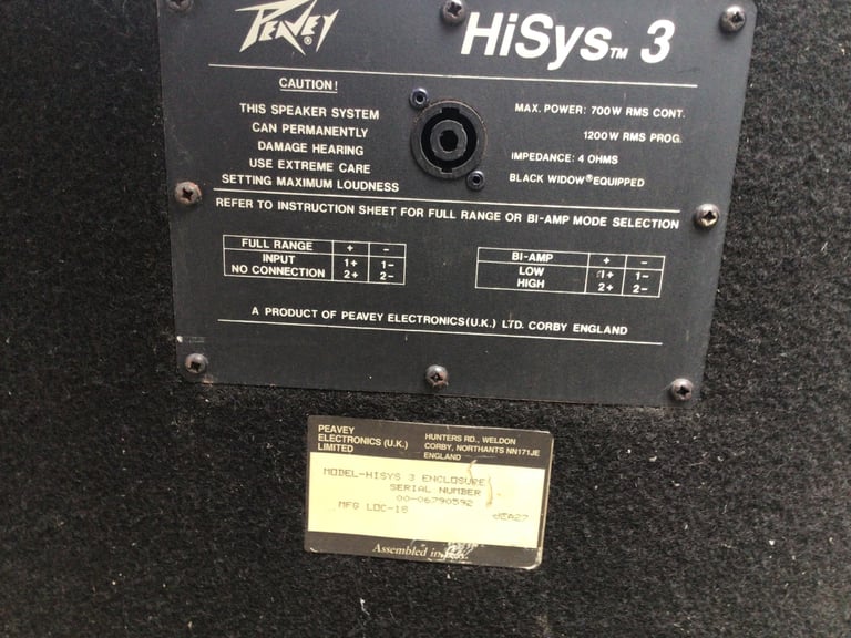 Pair peavy Hisys 3 cabs