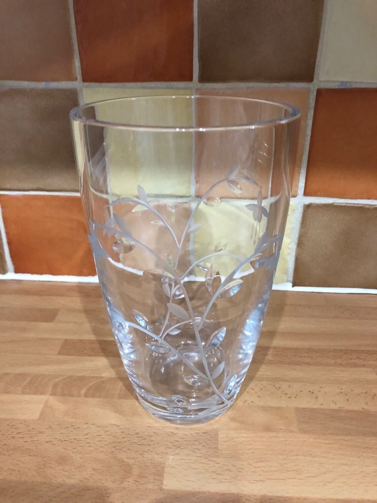 Very heavy cut, lead crystal glass vase in Swindon, Wiltshire Gumtree