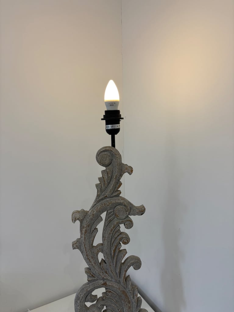 Tall wooden lamp base