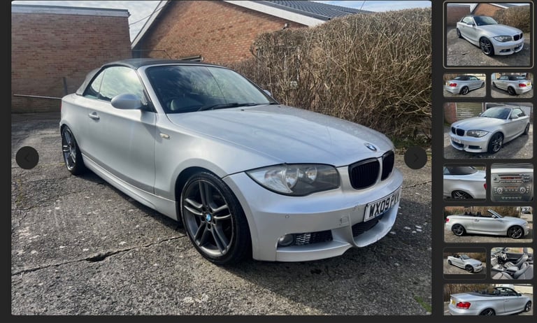 09 Plate 1 Series BMW 118i Petrol M Sport Convertible (MOT to 22Feb26, no advisories)