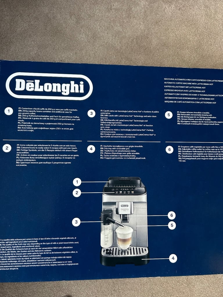 ☕ DeLonghi Magnifica Evo Bean to Cup Coffee Machine – Brand New, Boxed - Silver and Black 