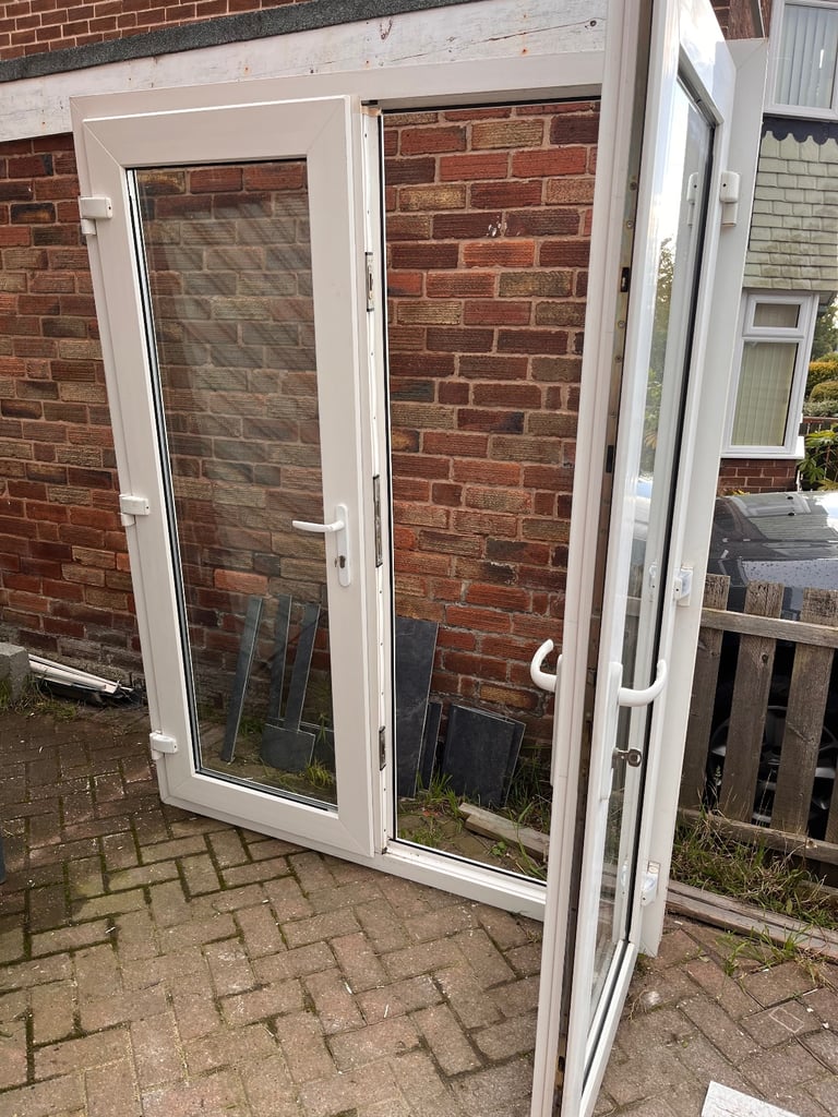 Used upvc french door 