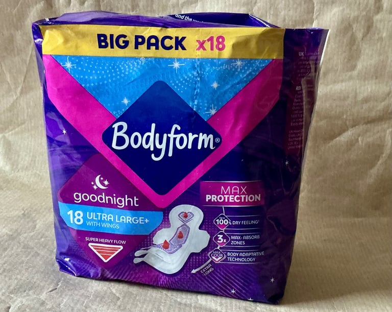 image for Bodyform Goodnight Ultra Large+ with Wings Super Heavy Flow Sanitary Towels Pads