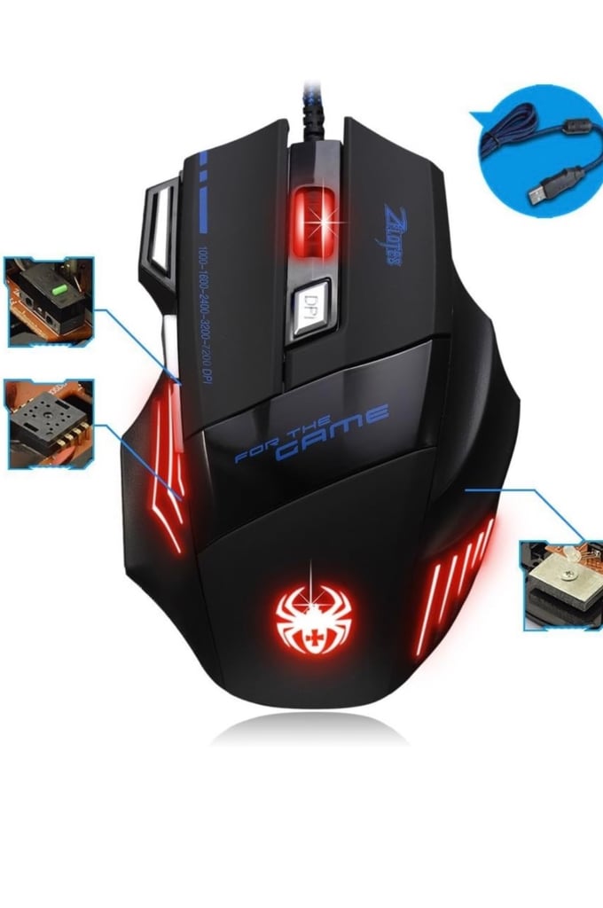 ZELOTES GAMING MOUSE WIRED,7200DPI,7 BUTTONS OPTICAL MOUSE