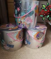 image for 3 Large Empty soap and Glory Tins Storage make up jewellery perfumes
