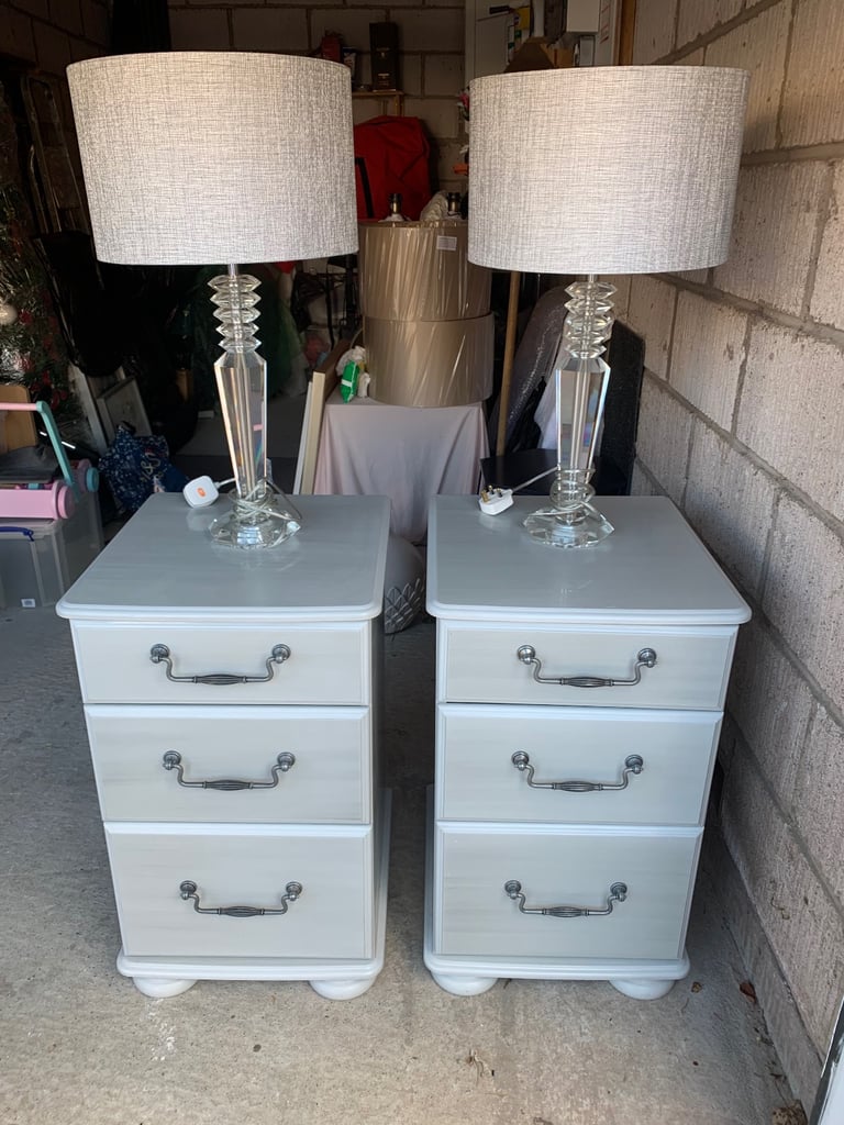 Bedside tables with lamps