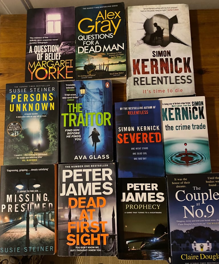 Books - bundle of books- paperback and hardback books - Thrillers 