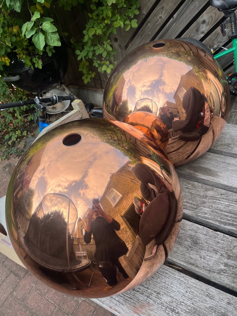 image for Pair of Tom Dixon large copper light shades