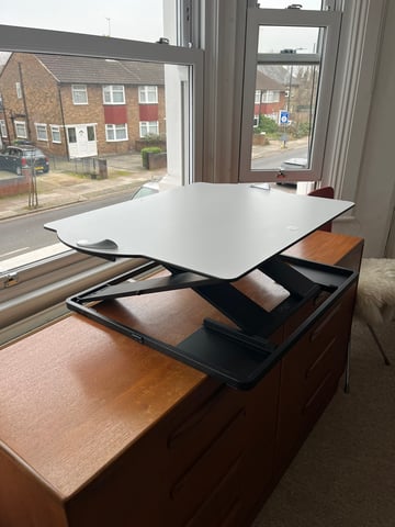 Oploft sit stand desk platform, in West Ealing, London