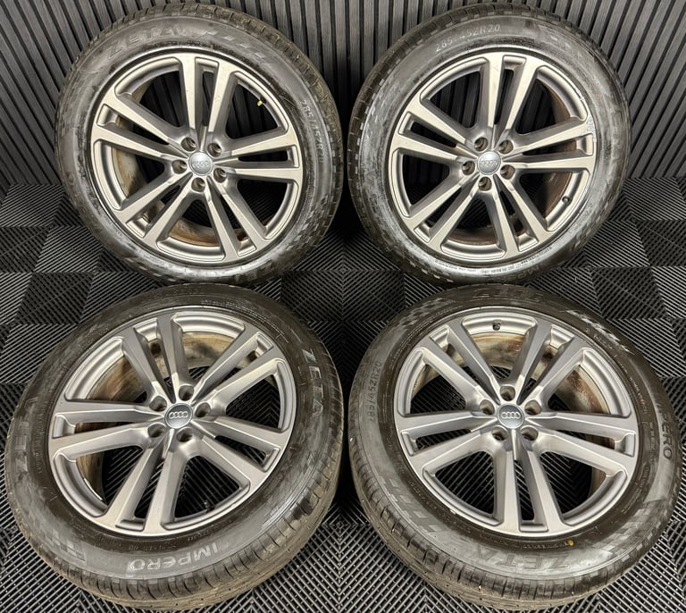 image for 20'' GENUINE AUDI Q7 S LINE 5 DOUBLE SPOKE GREY ALLOY WHEELS ALLOYS TYRES TOUAREG