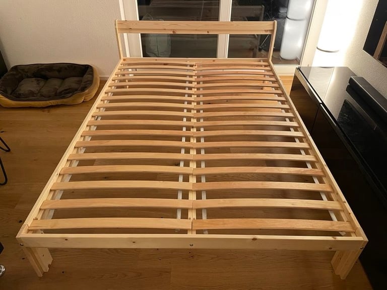 Pine double bed