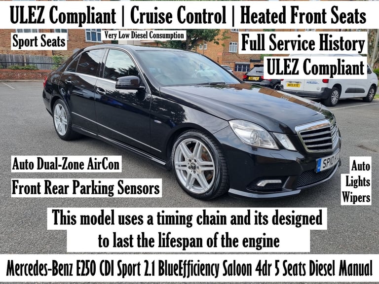 Mercedes-Benz E250 CDI Sport 2.1 BlueEfficiency Saloon 4dr 5 Seats Diesel Manual, Full Service Hist