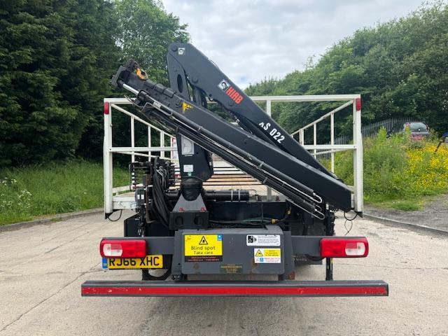 2016 66 DAF CF 330 Euro 6 sleeper cab caged drop side Hiab XS022 3 ext crane