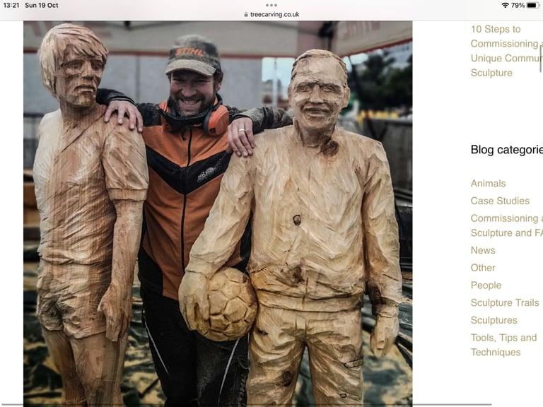 image for This is a one off unique wooden sculpture of legendary Liverpool manager Bill Shankley 