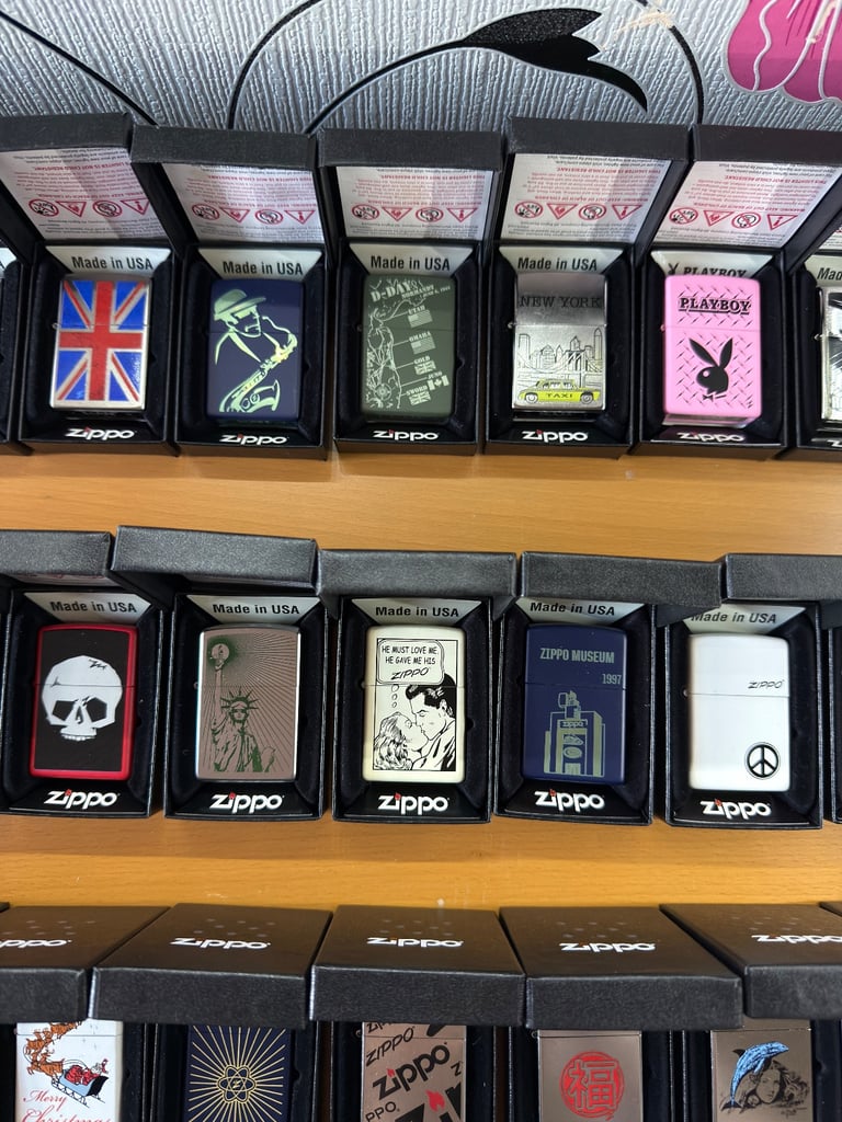 Zippo premium collection 104 lighters, display cases plus extras brand new unused 