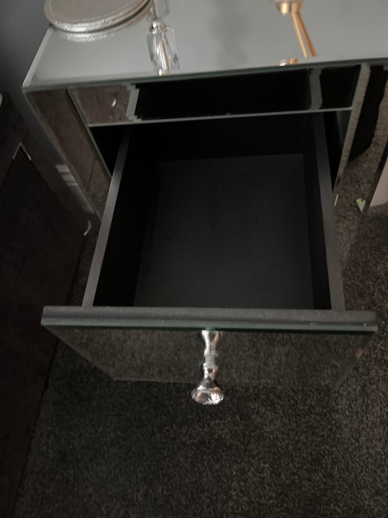 Mirrored bedside cabinet