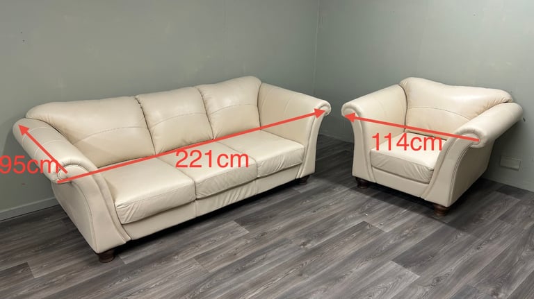 Real leather DFS sofa & chair 