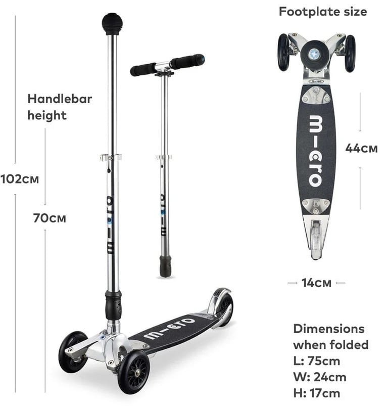 MICRO 3 wheeled Kickboard Scooter- Adult