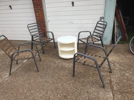 Garden Chairs Grey and lightweighand strong Frame Set of 4 with cushion with plus the fashion table