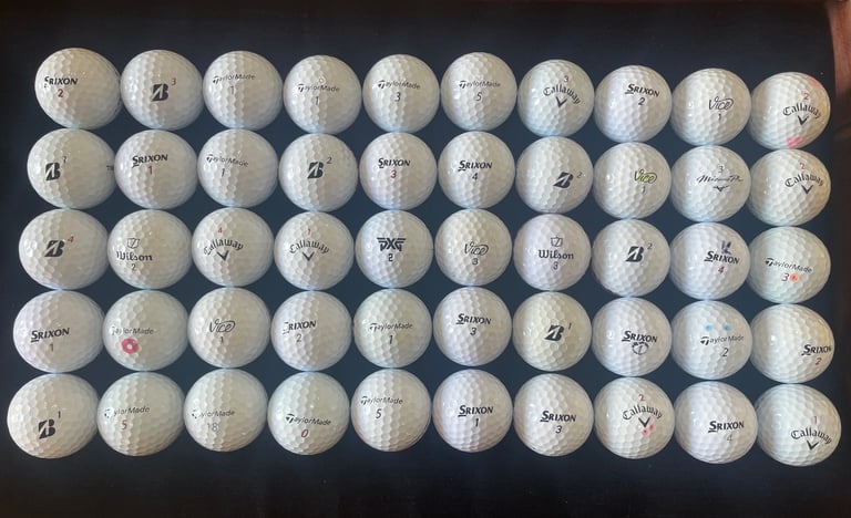 Box of 50 Top Quality Mixed Brand Golf Balls