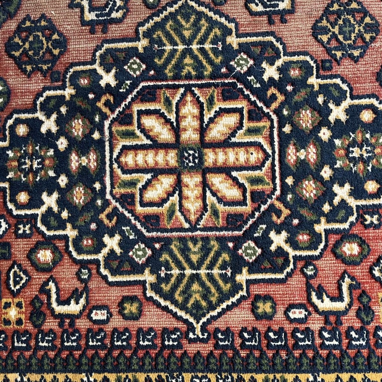 Vintage, large, area rug. Faded, distressed, worn. Farmhouse, country house look. COLLECT ONLY.