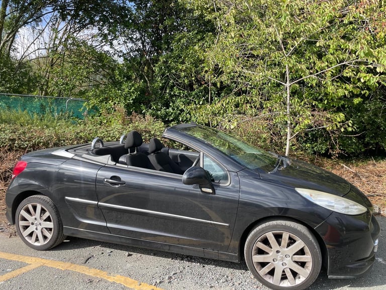 PEUGEOT 207 CC 1.6 VTI GT CONVERTIBLE 11 REG BLACK MOT MARCH 3RD 2026 SERVICE HISTORY LOW INSURANCE