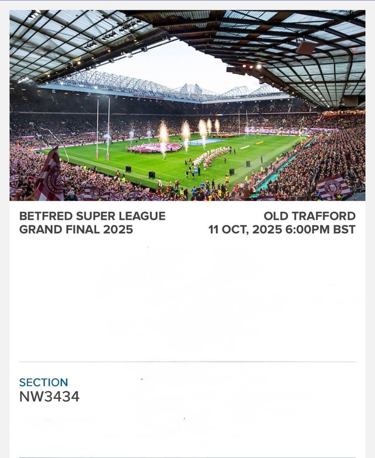 Betfred super league Rugby final at old Trafford 