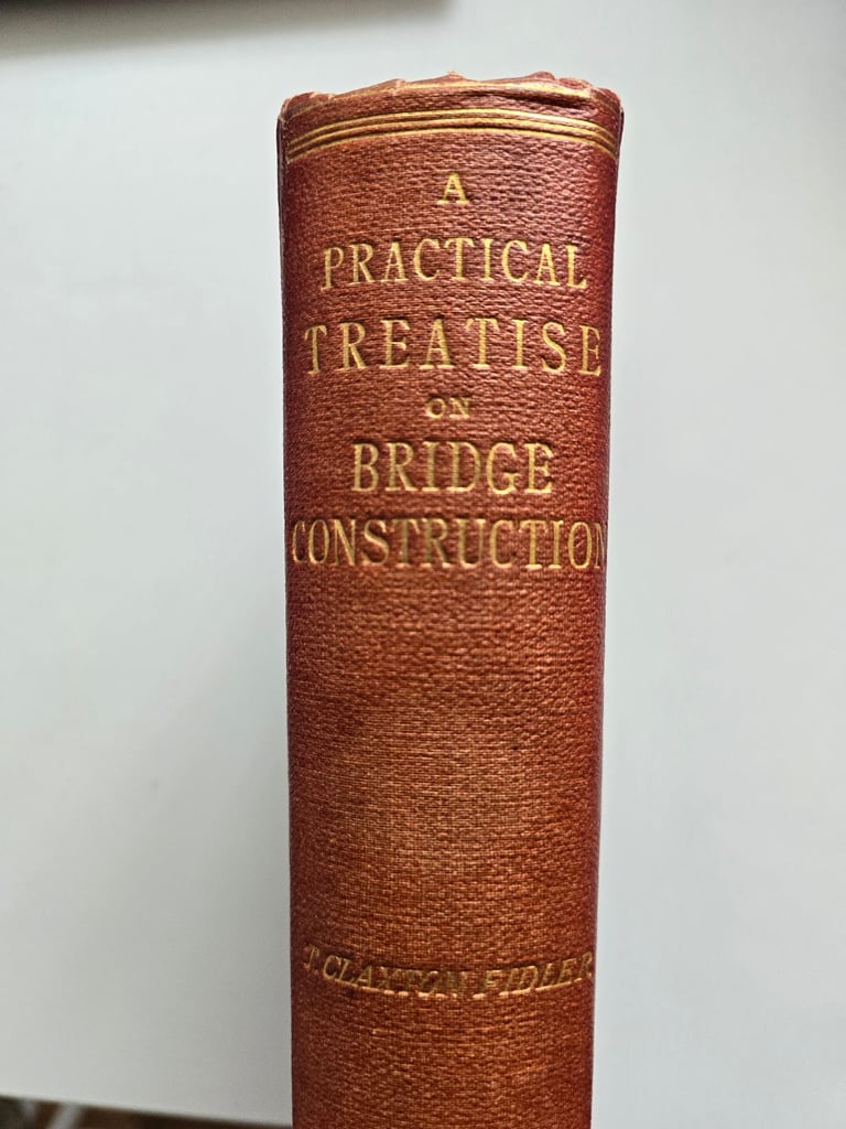 image for 1924 Antique Practical Treatise of Bridge Construction Book w/ Illustration