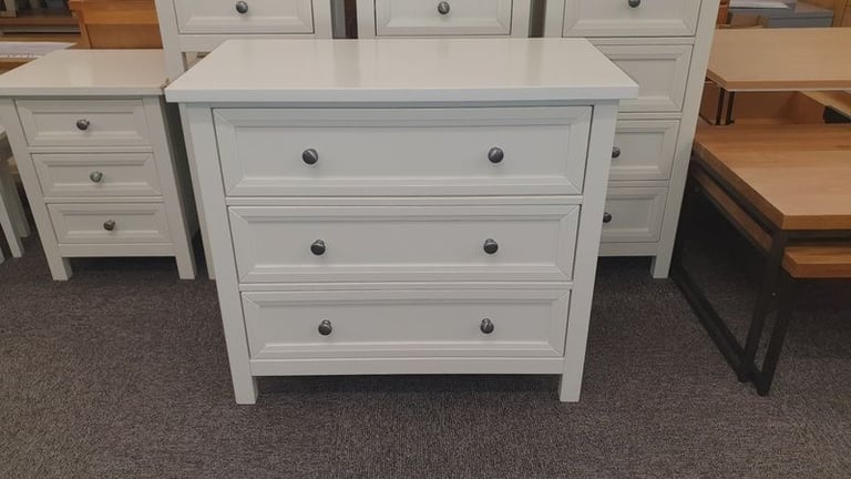 image for Maine 3 Drawer Wide Chest - Surf White Can Deliver