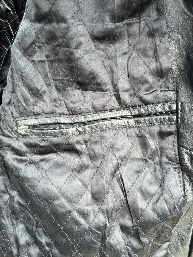 Vintage Motorcycle Leather Jacket By Zulfi Size Large In Black