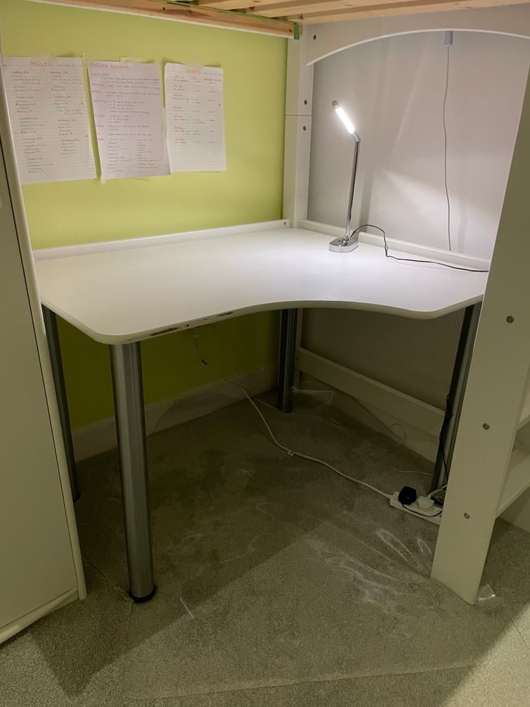 Loft bed with wardrobe and desk