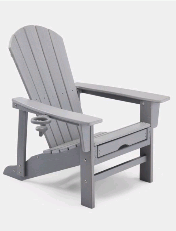 Grey Garden Chair with Footstool new for sale RRP £130