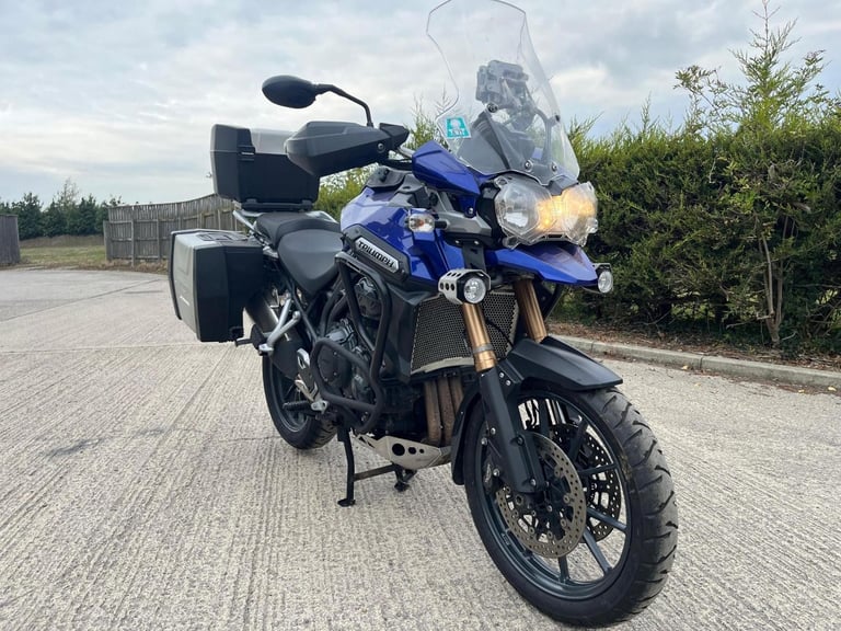 2012 12 TRIUMPH EXPLORER 1215 BLUE TIGER 1200 ADVENTURE TOURER FULL LUGGAGE