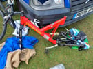 Cannondale  v 900 super twin suspension  bike frame with wheels good project