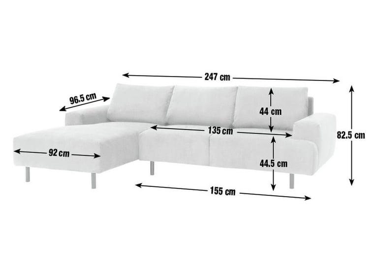 NEW Habitat Julien Left Hand Corner Chaise Sofa - Natural